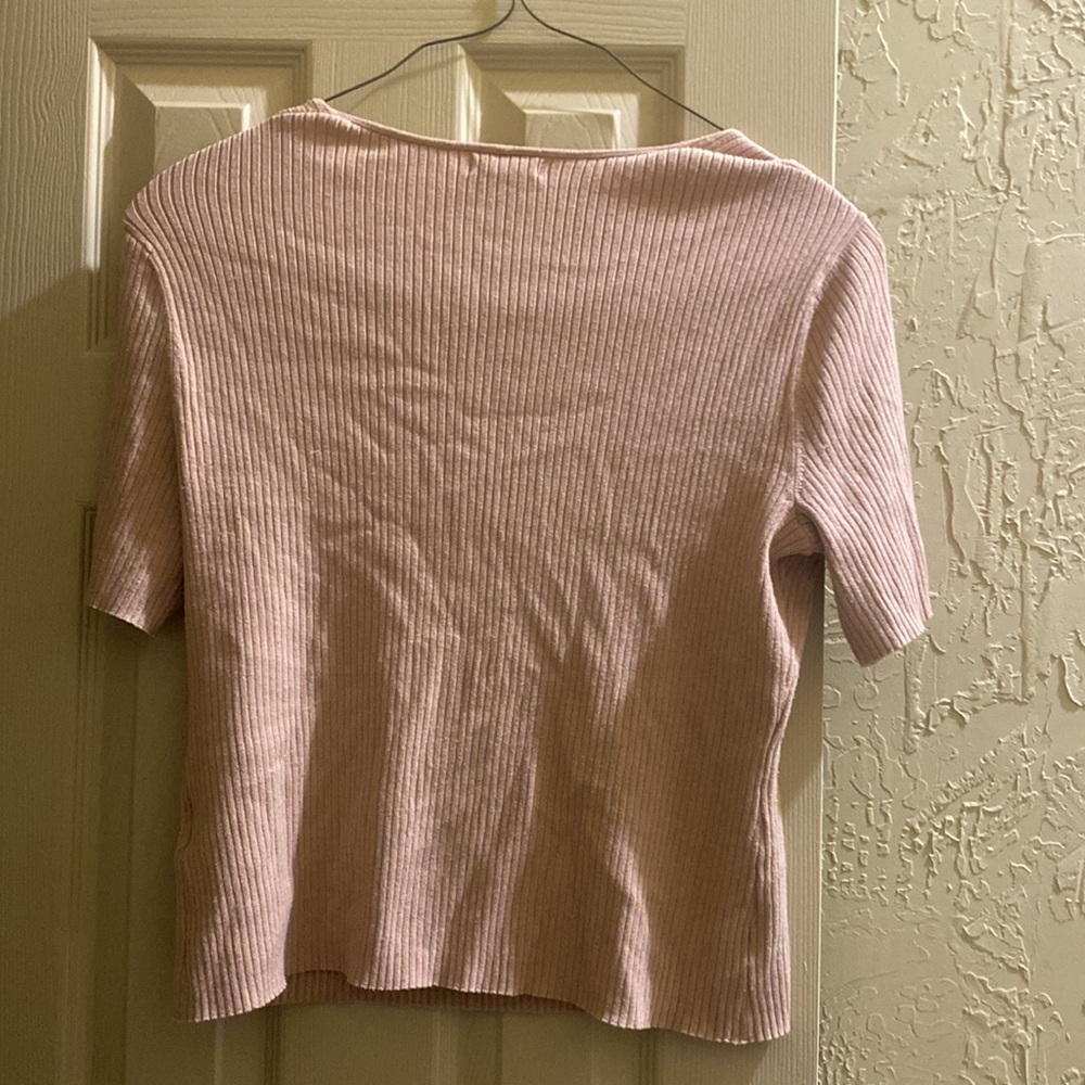 Women's Pink Ribbed Top - Picture 5 of 5